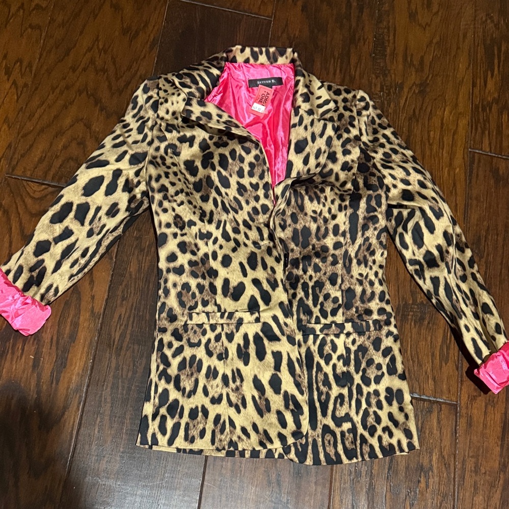 Better Be Leopard Print Blazer with Pink Accents